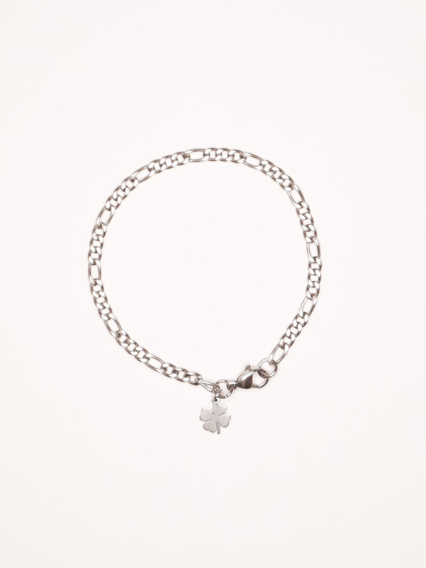 Figaro + Clover Chain Bracelet