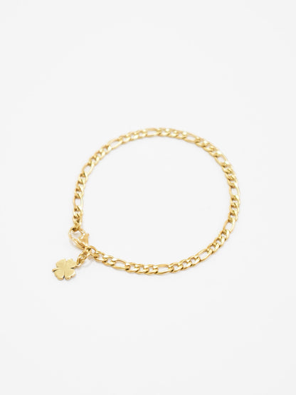 Figaro + Clover Chain Bracelet